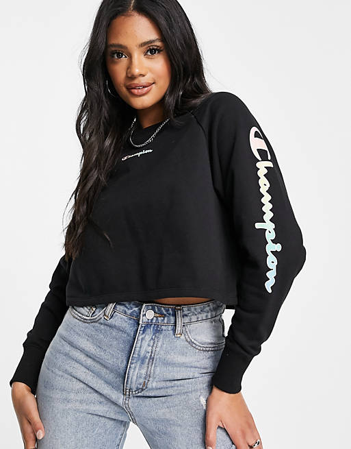 Champion cropped sweat in black