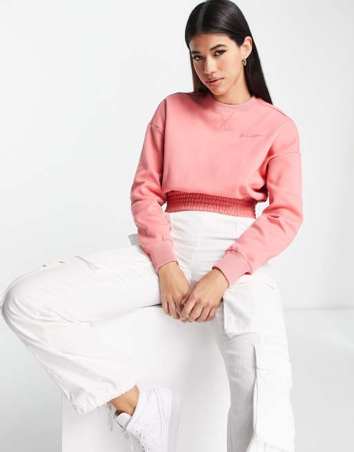 Champion cropped sweatshirt in pink ASOS