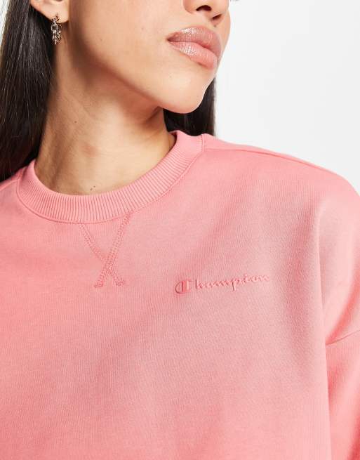 Buy Champion's Cropped Crew Sweater Pink