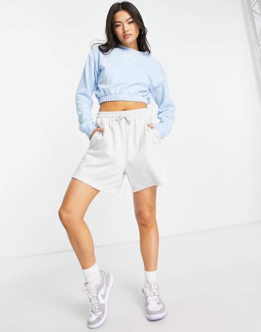 Champion cropped sweatshirt blue sale