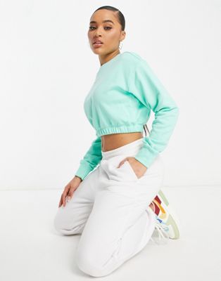 Champion cropped sweatshirt with logo in green