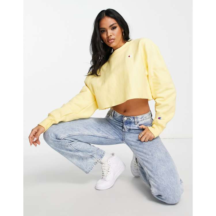 Yellow sweatshirt best sale crop top