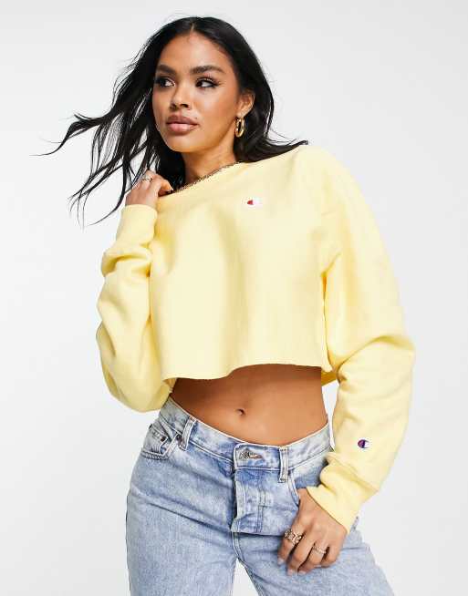 Champion embroidered hotsell sweater yellow