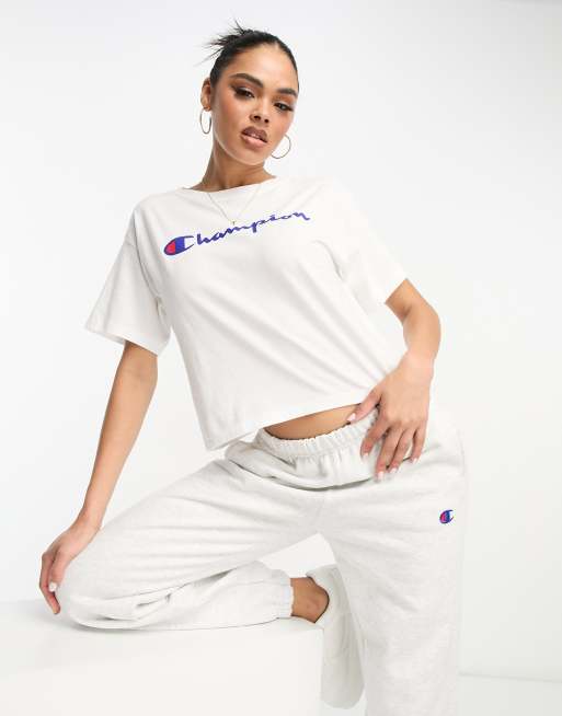 White champion outlet crop top