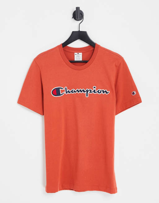 Champion – Czerwony t-shirt z dużym logo