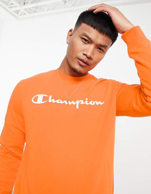 Felpa shop arancione champion