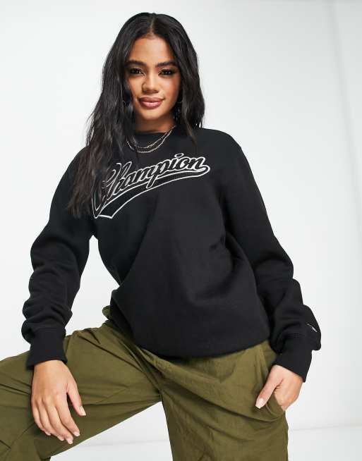 Champion Felpa nera con logo vintage ASOS
