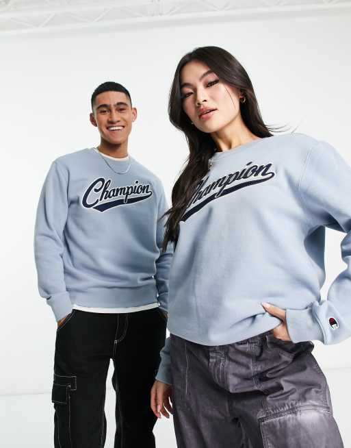 Champion Felpa unisex vintage blu con logo ASOS