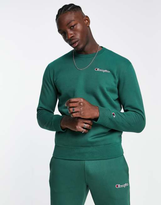 Champion Felpa verde con logo piccolo ASOS