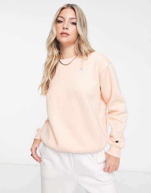 Champion - Ferskenfarvet sweatshirt med lille logo