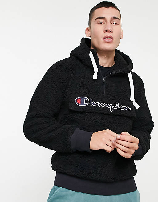 Champion fleece with hood in black | ASOS