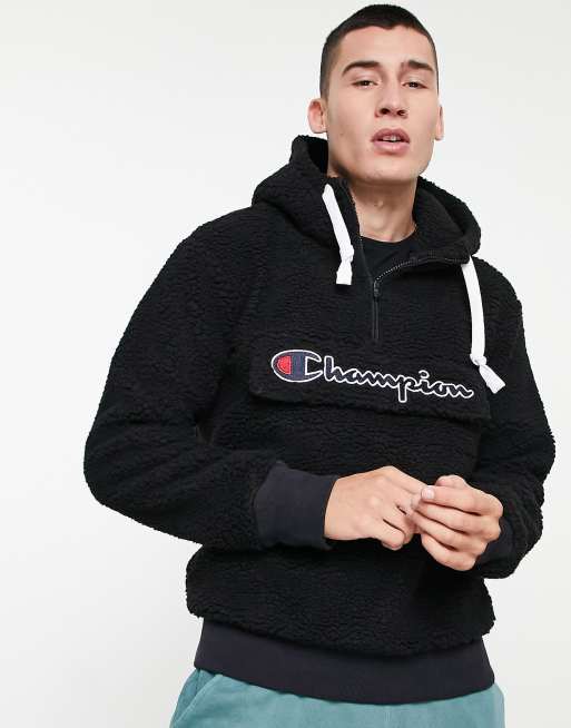 Champion fleece with hood in black | ASOS