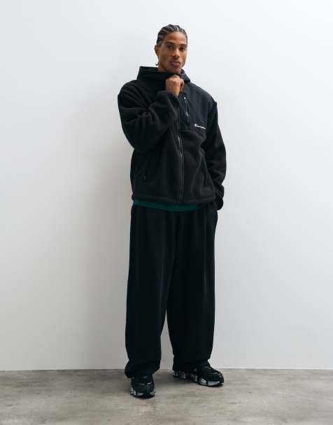 Champion fleecehoodie med dragkedja i svart - view 1