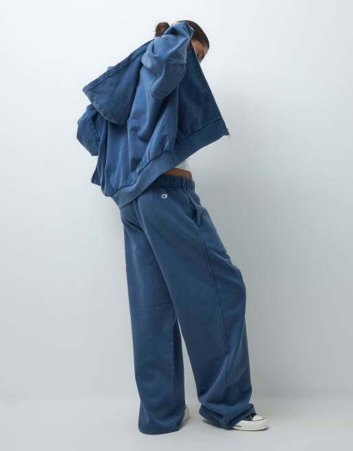 Champion Future Memories Damen Oversize-Jogginghose mit offenem Beinabschluss in Blau, 4 von 5
