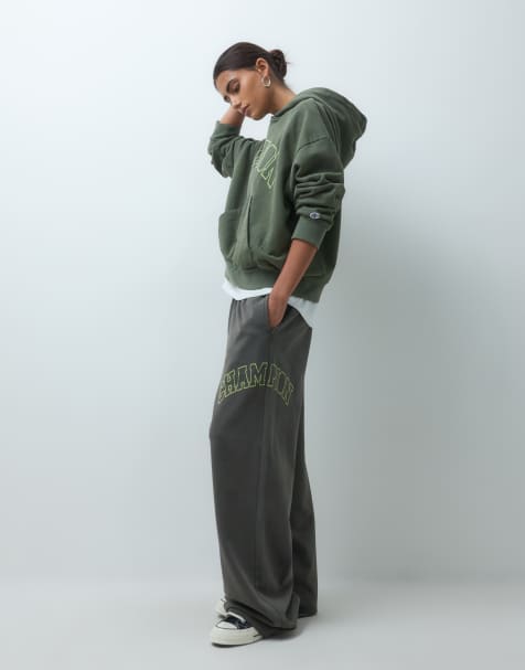 Champion Future Memories dames oversized joggingbroek met open zoom in kaki - view 1