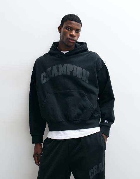 Champion Future Memories felpa con cappuccio oversize in triple black - view 1