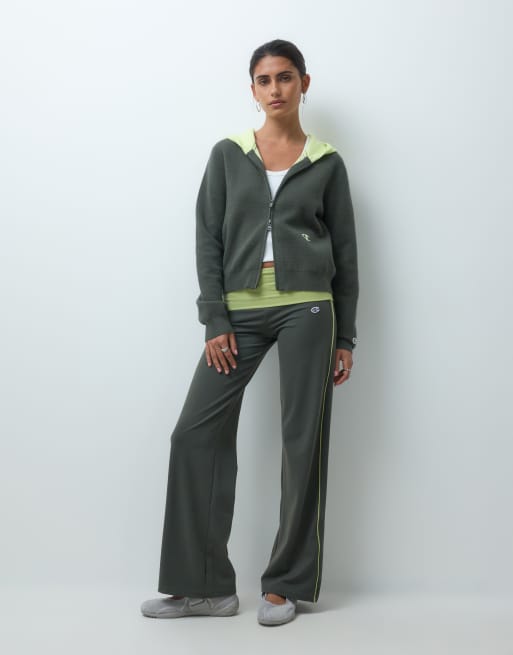 Champion Future Memories fold over waistband pants in green, 2 of 5