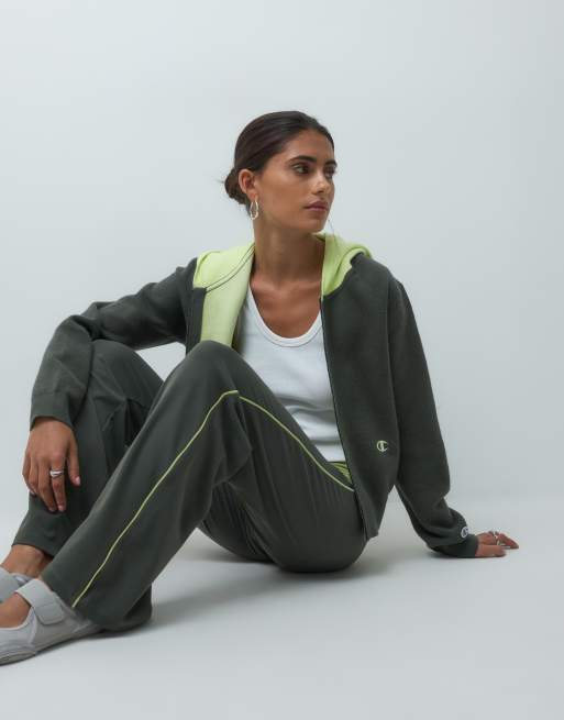 Champion Future Memories fold over waistband pants in green, 4 of 5