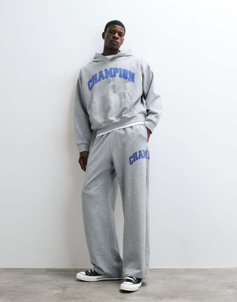 Champion Future Memories hoodie and open hem trackies in grey - view 1