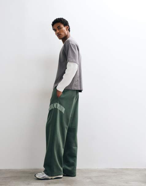 Champion Future Memories joggers oversize con bajo abierto en verde - view 1