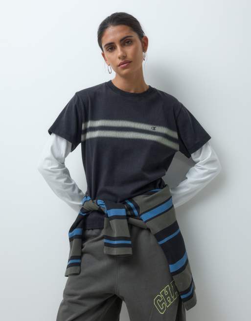 Champion Future Memories long sleeve double layered t-shirt in black, 3 of 4