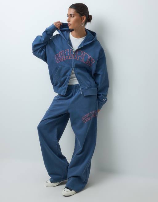 Champion Future Memories Oversize-Kapuzenjacke mit durchgehendem Reißverschluss in Blau, 2 von 4