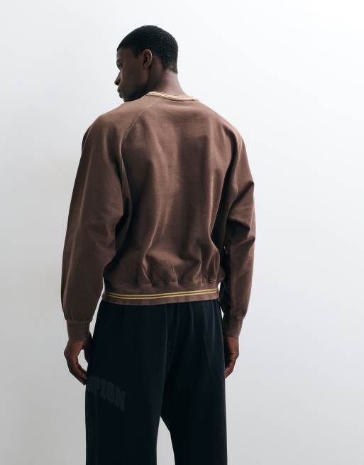 Champion Future Memories oversized crewneck sweatshirt in brown, 4 of 5