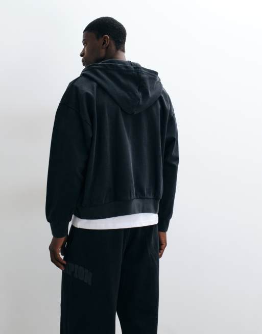 Champion Future Memories oversized full zip hoodie in black, 2 of 5