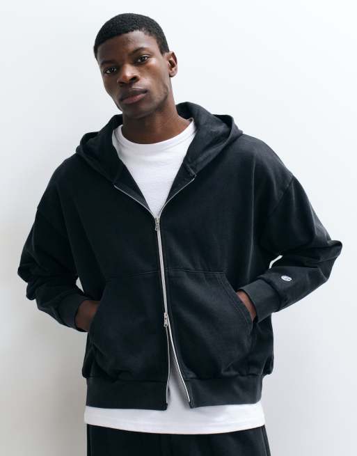 Champion Future Memories oversized full zip hoodie in black, 3 of 5