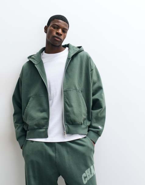 Champion Future Memories oversized full zip hoodie in green - view 1