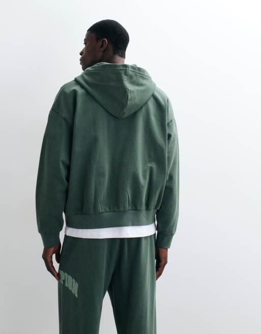 Champion Future Memories oversized full zip hoodie in green, 4 of 5