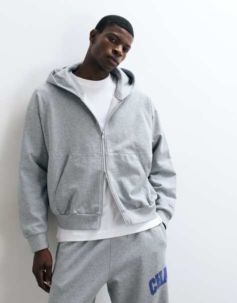 Champion Future Memories oversized full zip hoodie in grey - view 1