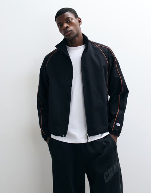 Champion Future Memories oversized full zip jacket in black and red, 2 of 5