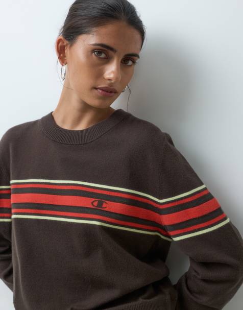 Champion Future Memories oversized gebreide trui met ronde hals in bruin - view 1