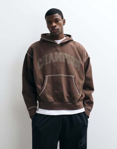 Champion Future Memories oversized hoodie in brown - view 1