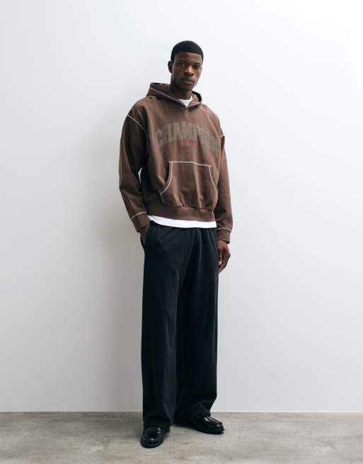 Champion Future Memories oversized hoodie in brown, 4 of 5