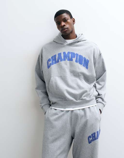 Champion Future Memories hoodie and open hem trackies in grey, 4 of 4