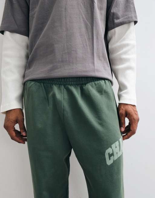 Champion Future Memories oversized open hem joggers in green - DGREEN, 3 of 5