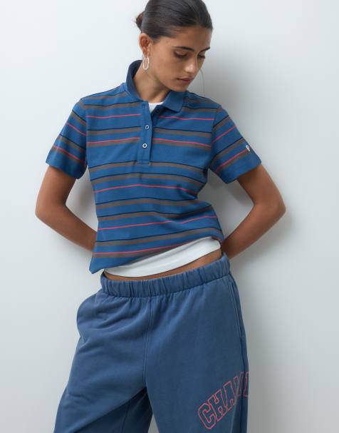 Champion Future Memories polo a righe da donna in blu navy - view 1