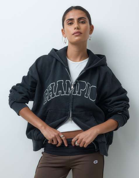 Champion Future Memories sudadera con capucha oversize con cremallera completa en negro - view 1