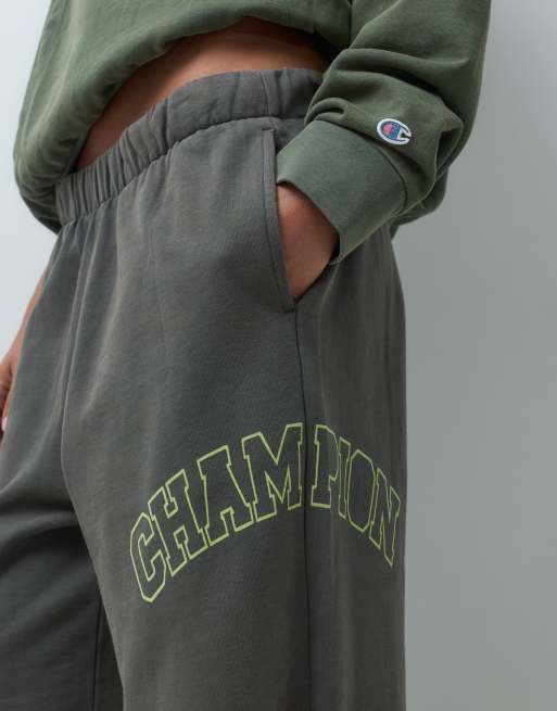 Champion Future Memories womens oversized open hem joggers in khaki, 2 of 5