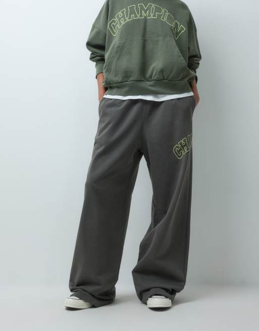 Champion Future Memories womens oversized open hem joggers in khaki, 3 of 5