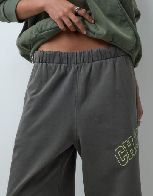 Champion Future Memories womens oversized open hem joggers in khaki, 4 of 5