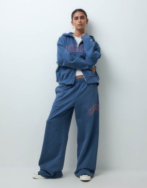Champion Future Memories womens oversized open hem trackies in blue - view 1