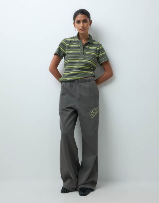 Champion Future Memories womens striped polo shirt in green, 4 of 4