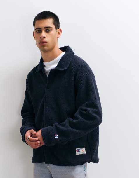 Champion giacca coach nera con stampa sul retro - view 1