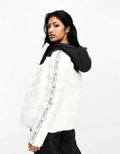 Champion Giacca imbottita bianca con fettucce ASOS
