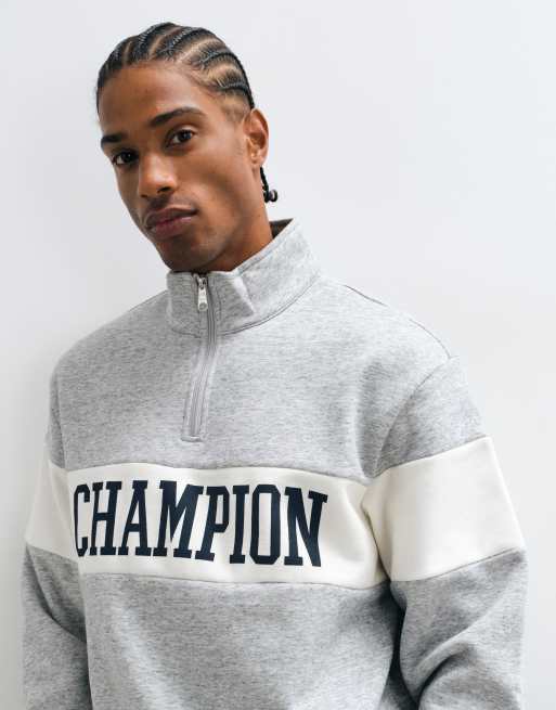 Champion – Grå sweatshirt med dragkedja vid halsen, 2 av 5