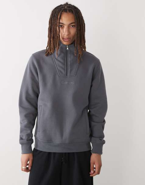 Champion - Grå sweatshirt med halv lynlås - view 1