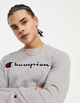 Pidgin dommer bøf Champion - Grå sweatshirt med stort logo | ASOS